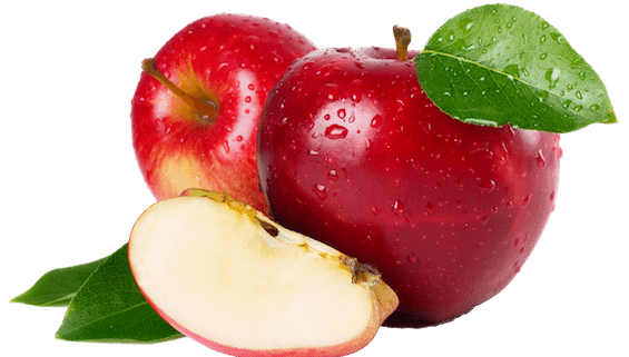 Three shiny red apples a day