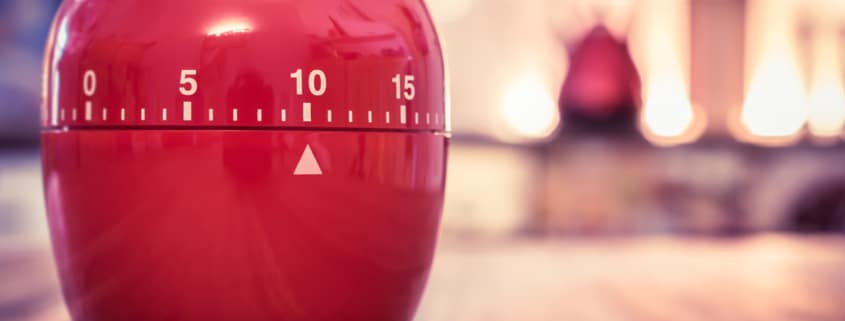 Red Kitchen Egg Timer In Apple Shape concept 10 minutes to declutter