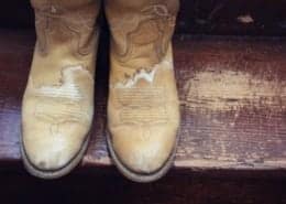 Salt stains on leather boots