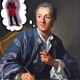 Denis Diderot sitting on a table