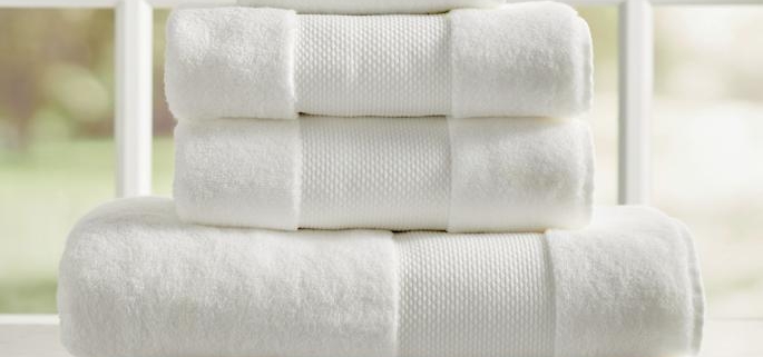 6 pc set white bathtowels