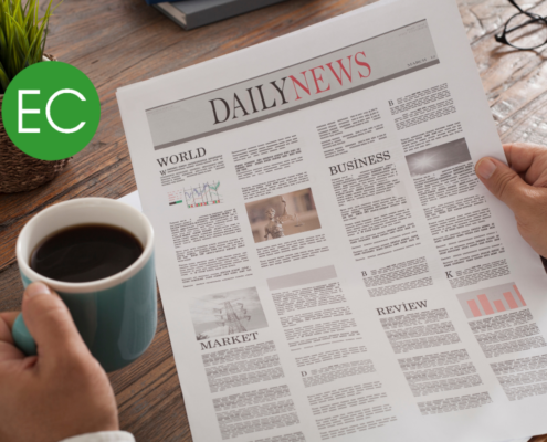 newspaper headline daily news man reading with coffee mug