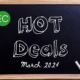 chalkboard with hot deals march 2024 piece of chalk best deals