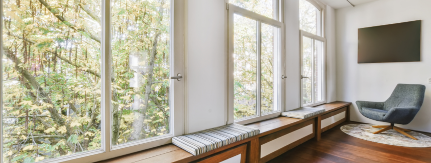 clean outdoor windows in minimal modern living room