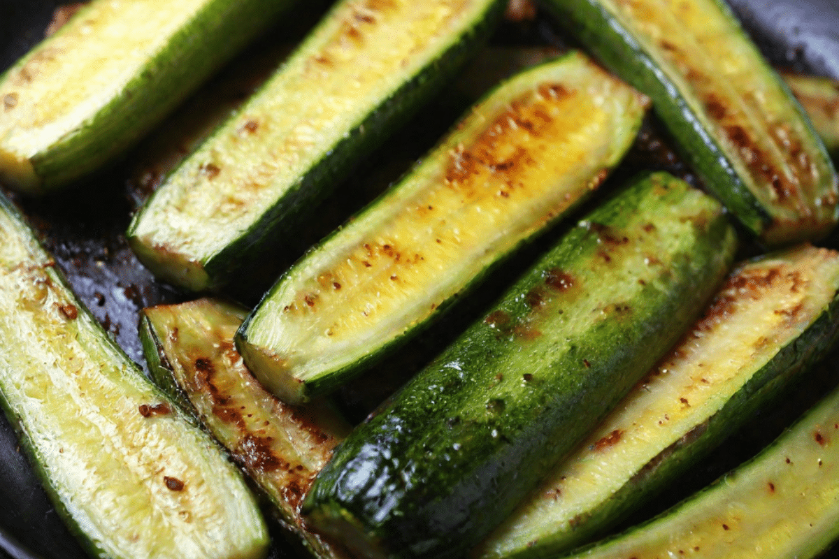 roasted zucchini in skillet