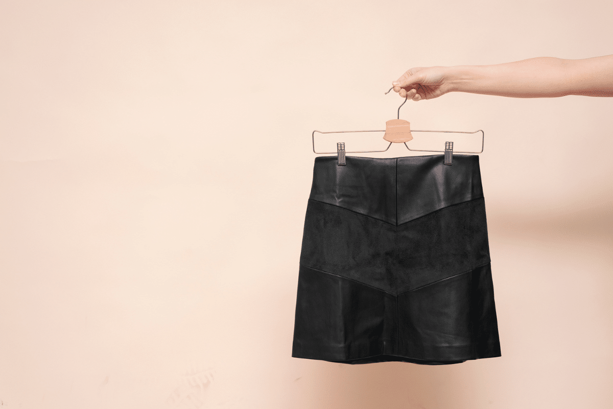 do not put into dryer black leather skirt