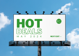 hot deals may 2024 billboard next exit billboard blue clouds in sky