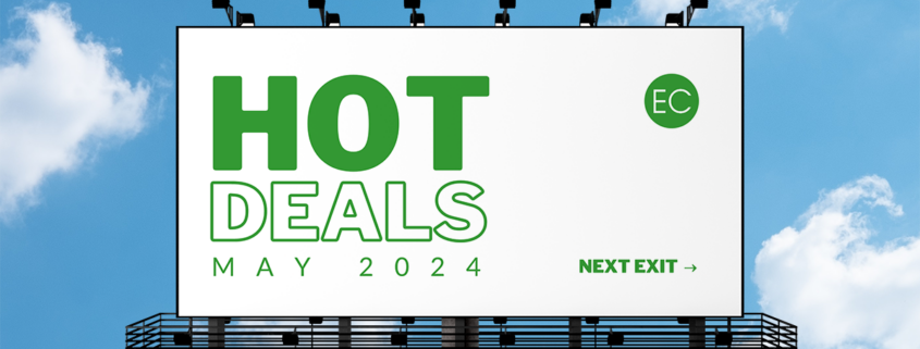 hot deals may 2024 billboard next exit billboard blue clouds in sky