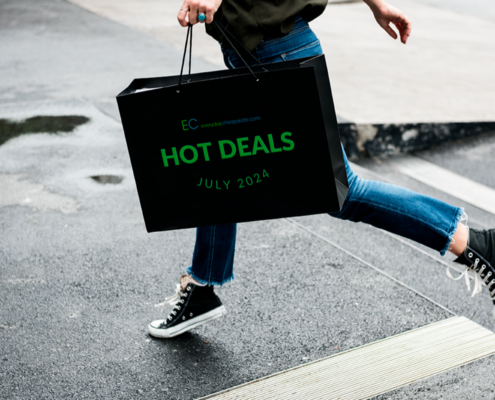 hot deals july 2024 top deals everyday cheapskate shopping bag female running with converse
