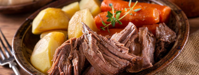 chuck roast in crock pot slow cooker pot roast with gravy potatoes carrots