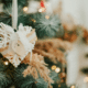 Close up of christmas tree ornament hanging from tree