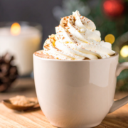 Holiday desert drink with whipped cream