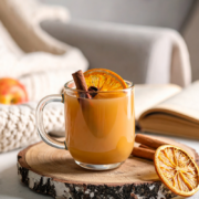 eggnog wassail with citrus cinnamon stick holiday dessert drink