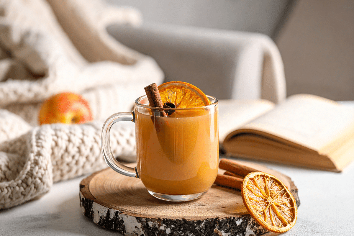 eggnog wassail with citrus cinnamon stick holiday dessert drink holiday dessert drinks