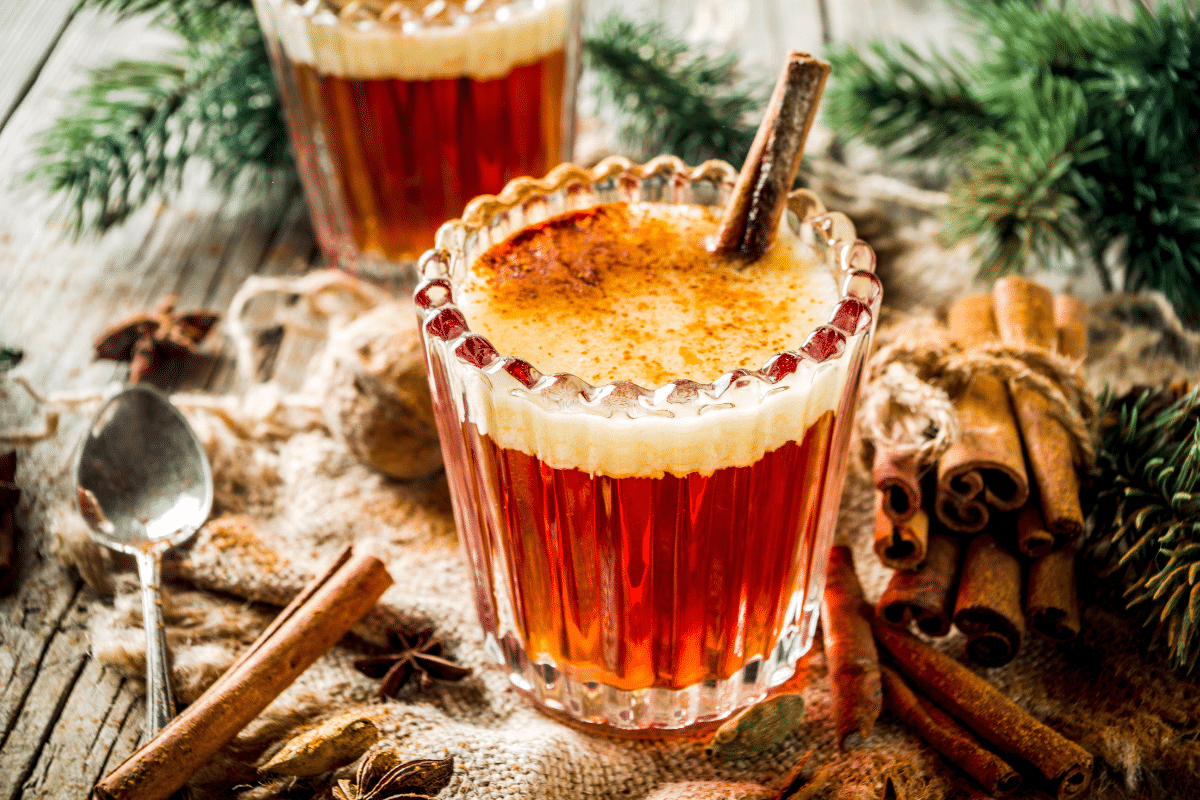 hot buttered rum festive holiday dessert drink party christmas