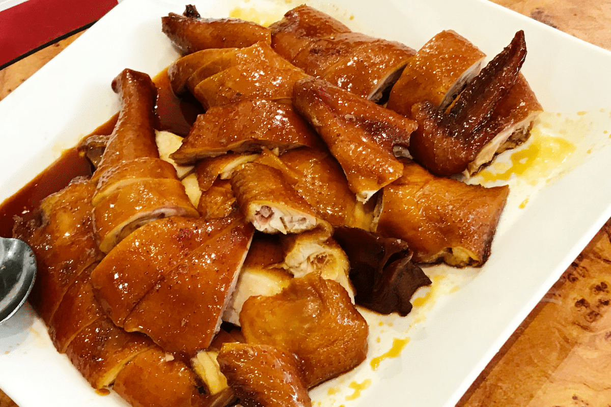 instant pot meal of soy sauce chicken before plating