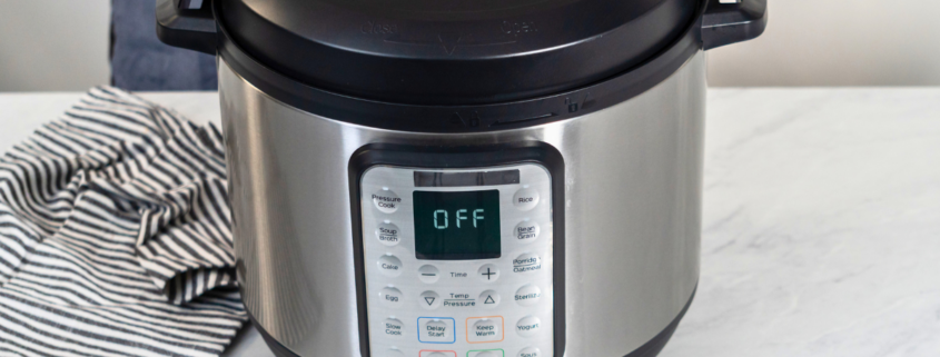 instant pot sitting on a kitchen countertop