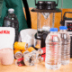 disaster preparedness kit first aid water bottles radio lantern batteries can opener flashlight backpack