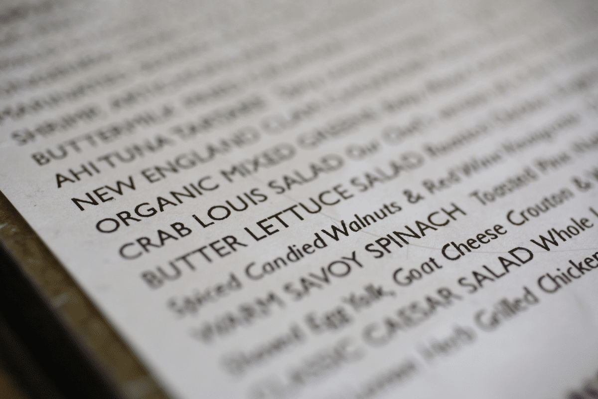 flowery descriptions restaurant menu psychology