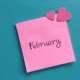 pink post it note with february deals best time to buy