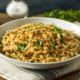 savory homemade rice pilaf in white bowl vermicelli rice-a-roni copycat recipe
