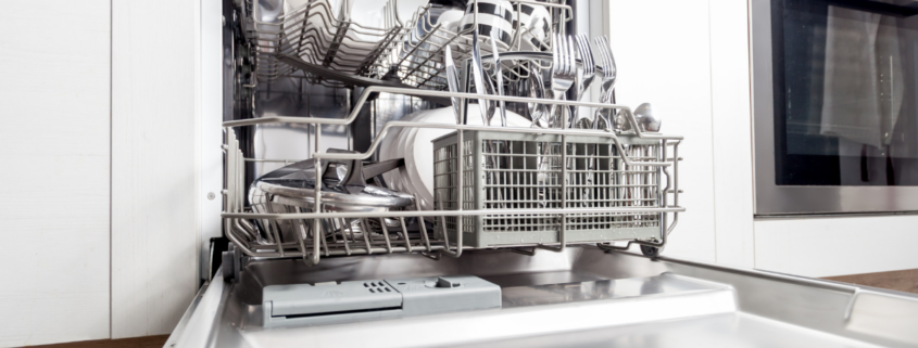 low angle of dishwasher full of clean dishes diy dishwasher cleaner citric acid vinegar