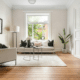 tidy living room Friday reset routine with bright natural light