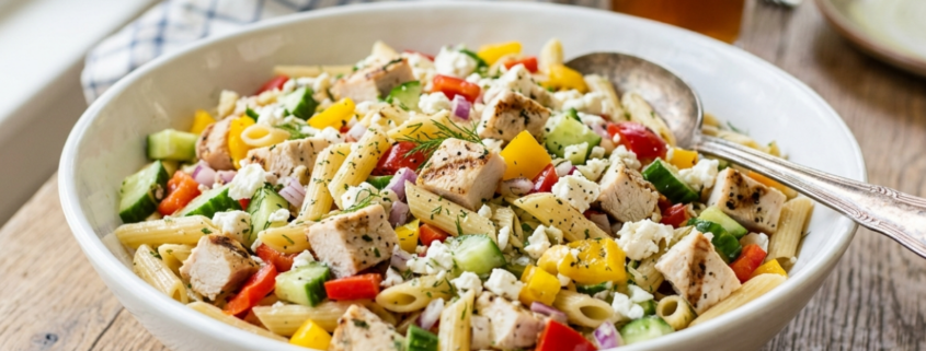 bowl of chicken pasta salad recipe