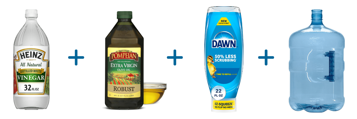 ingredients to make diy wood cabinet cleaner