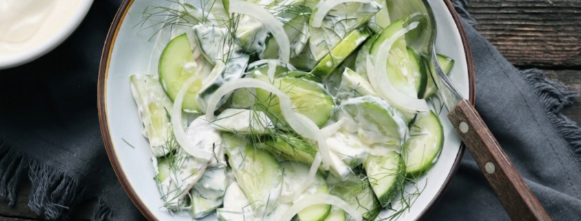 my grandma's cucumber salad recipe with sweet white onions