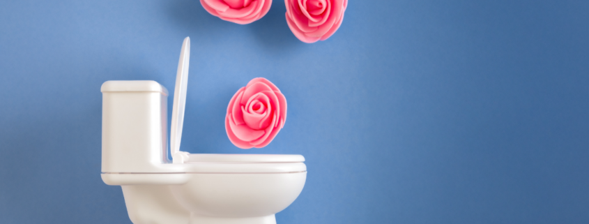 toilet with roses coming out diy poo pourri spray