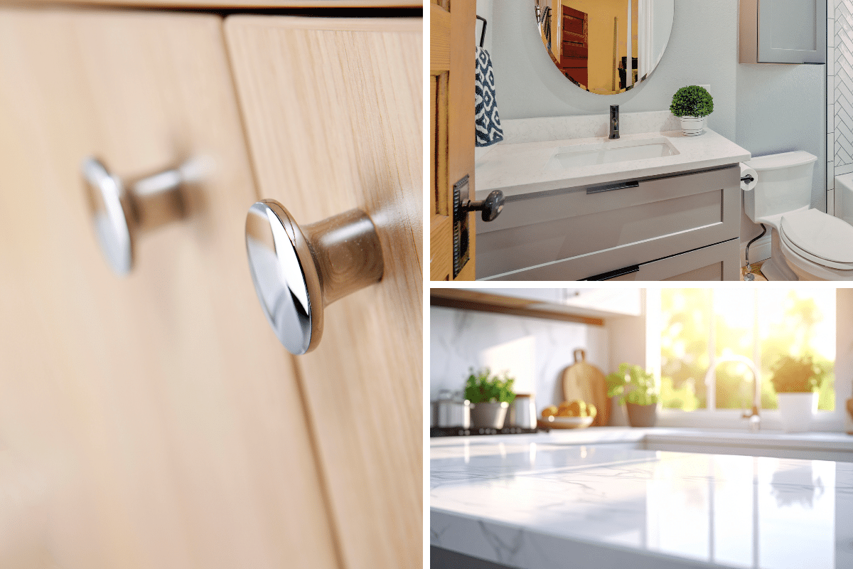 partial renovations cabinet hardware bathroom vanity countertops