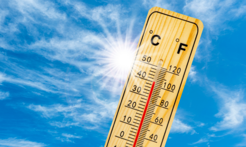 thermometer with blue sky 100 degrees summer kitchen odor prevention habit