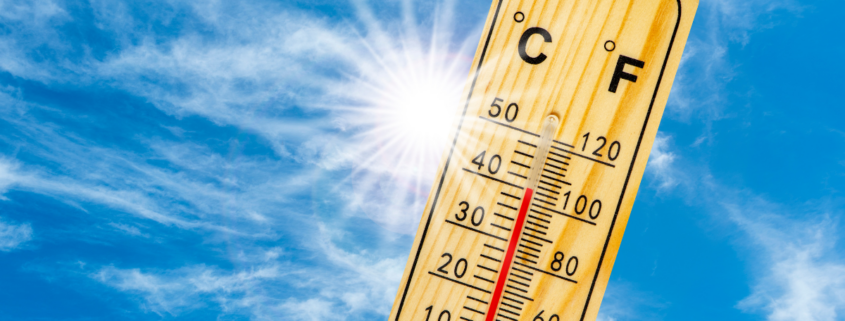thermometer with blue sky 100 degrees summer kitchen odor prevention habit