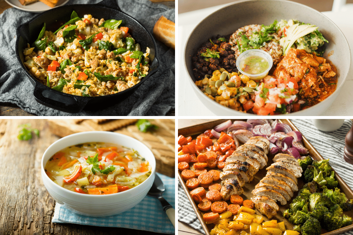 meal ideas to avoid summer waste scramble grain bowl soup sheet pan dinner