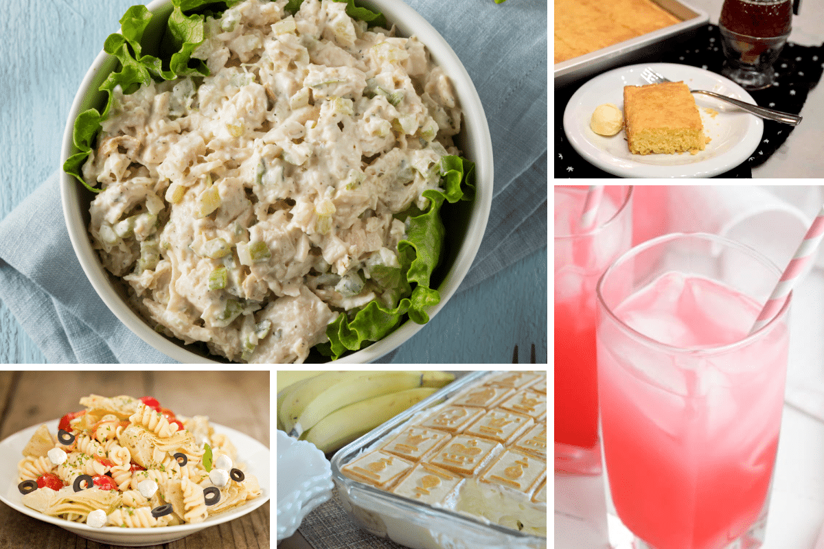 memorial day weekend menu planning chicken salad cornbread mediterranean pasta salad banana pudding punch