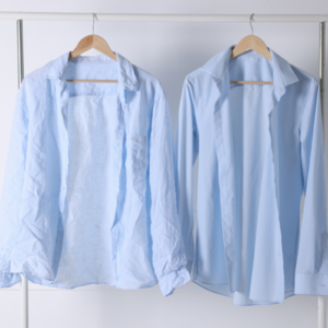 everyday cheapskate diy wrinkle releaser spray just like downy two blue shirts