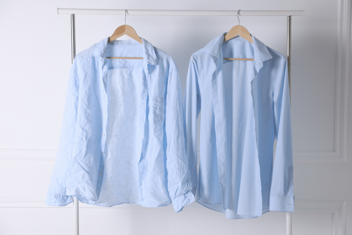 everyday cheapskate diy wrinkle releaser spray just like downy two blue shirts