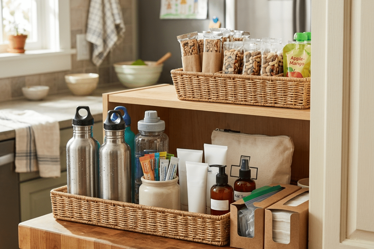 grab and go station in kitchen for summer june prep