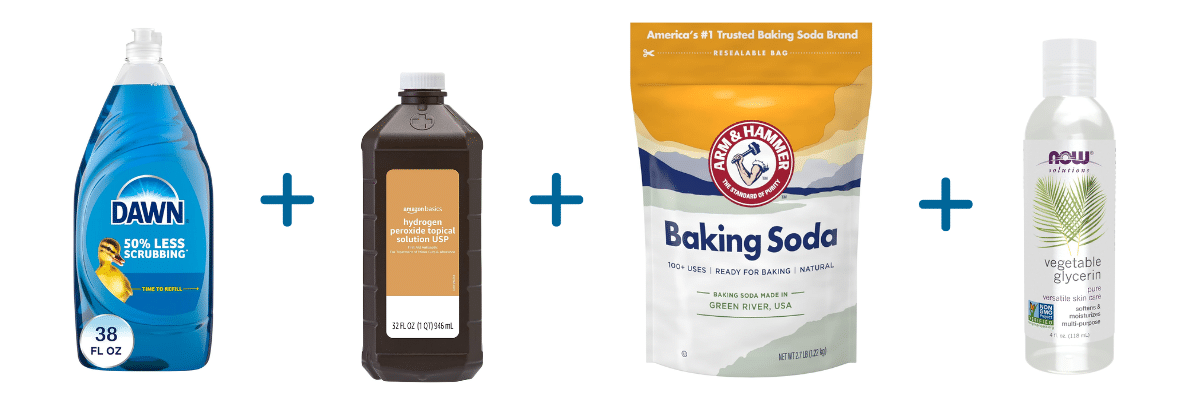 how to make a diy laundry stain paste to get rid of stains blue dawn hydrogen peroxide baking soda vegetable glycerin