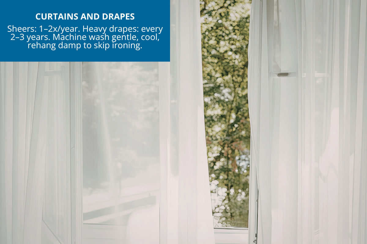 how often should you clean curtains and drapes