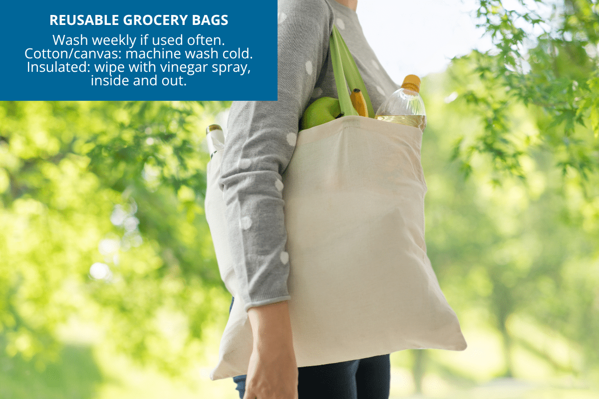 how to clean reusable grocery totes and bags