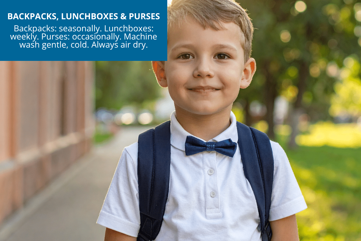 how often to clean backpacks purses or lunch boxes
