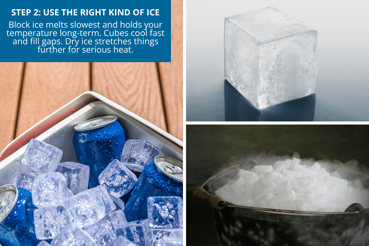 use the right kind of ice to keep a cooler cold