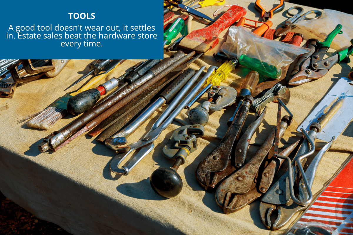 buying used tools at an estate sale