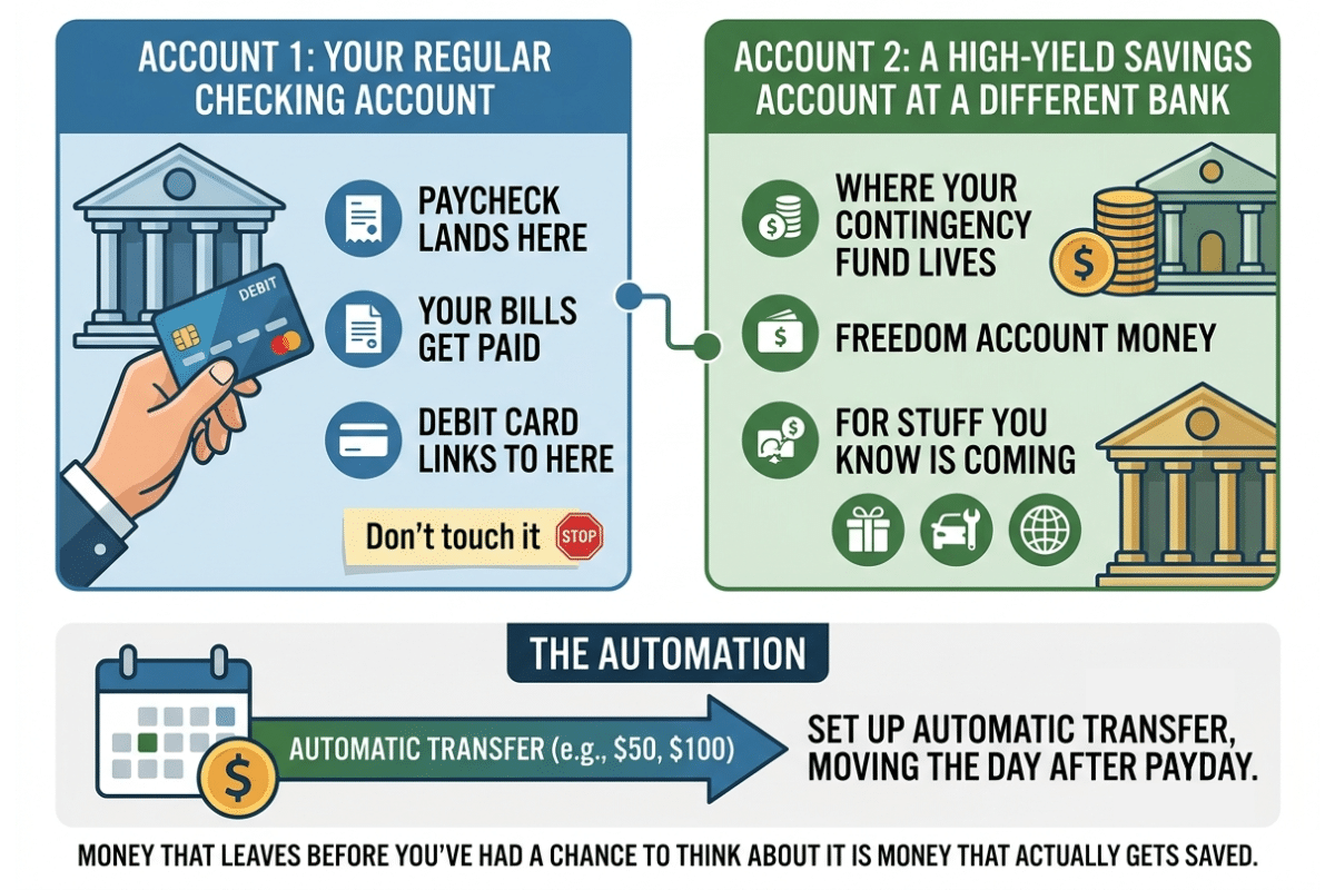 infographic on high yield savings account and automation