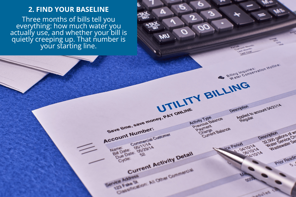 find the baseline utility bill average usage for three full months