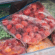 frozen bags of produce strawberries raspberries peas peppers