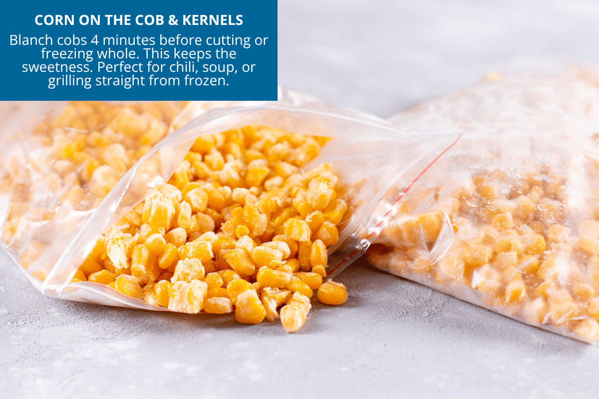 how to freeze corn on the cobs or kernels