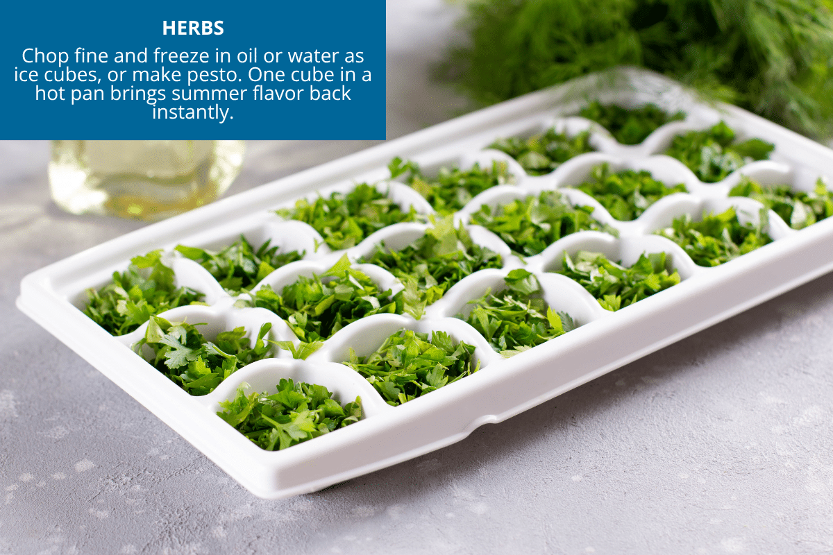 how to make herb ice cubes